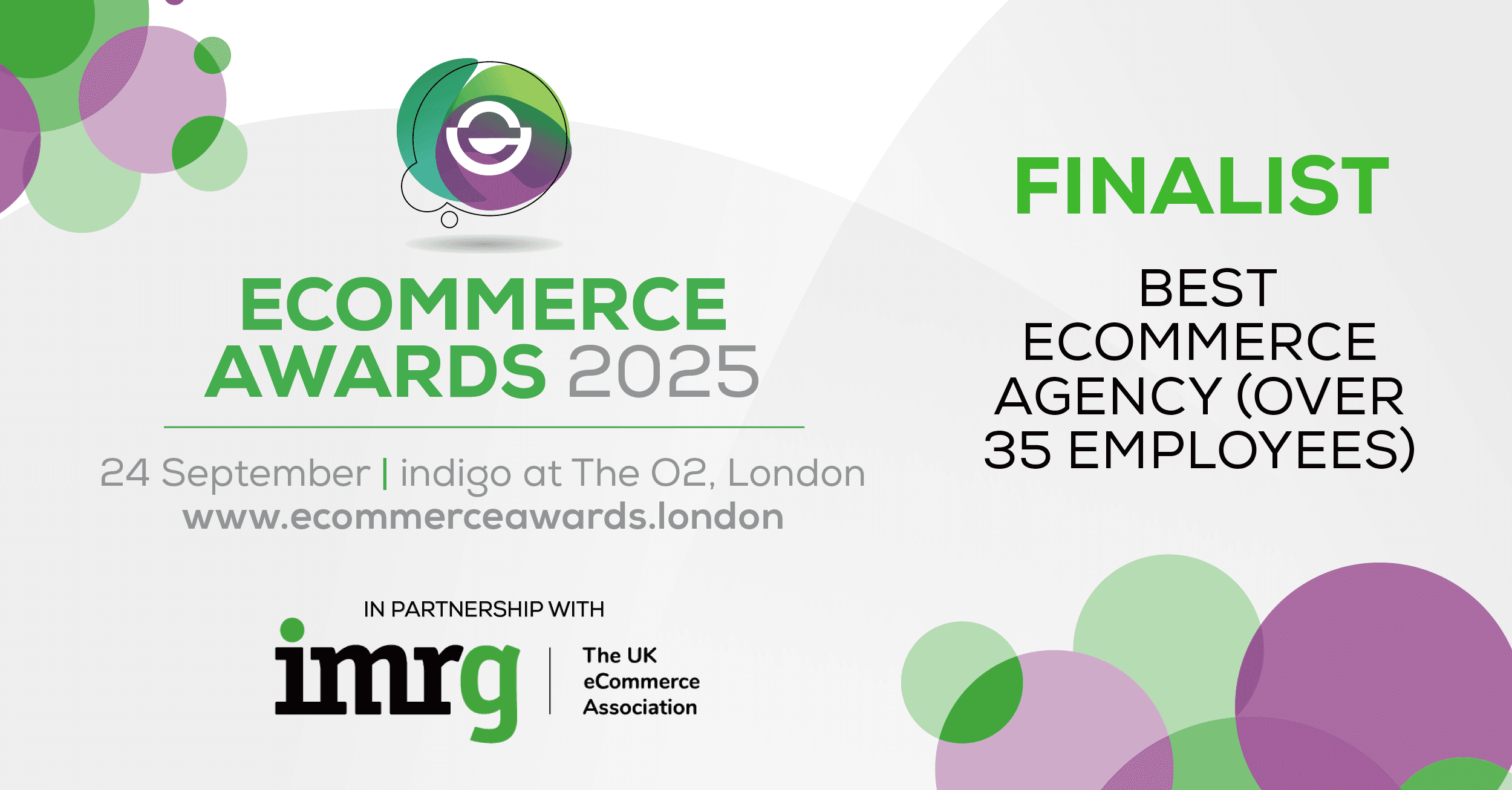 We're Finalists! Best E-commerce Agency – eCommerce Awards 2025
